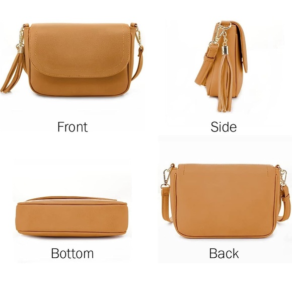 light brown crossbody saddle style purse - Picture 2 of 6